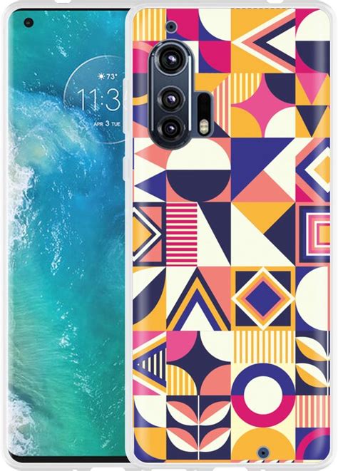 Motorola Edge Plus Hoesje Modern Abstract Paars Designed By Cazy Bol