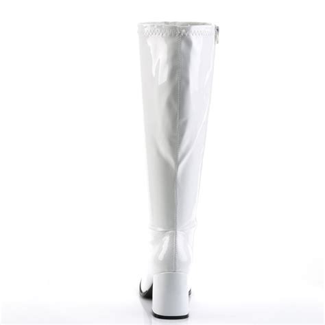 Botte Blanche Vernis Femme Talon Carr Sp Ciale Mollet Large