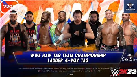 WWE Raw Tag Team Championship LADDER 4 WAY TAG Match WWE 2K22 YouTube