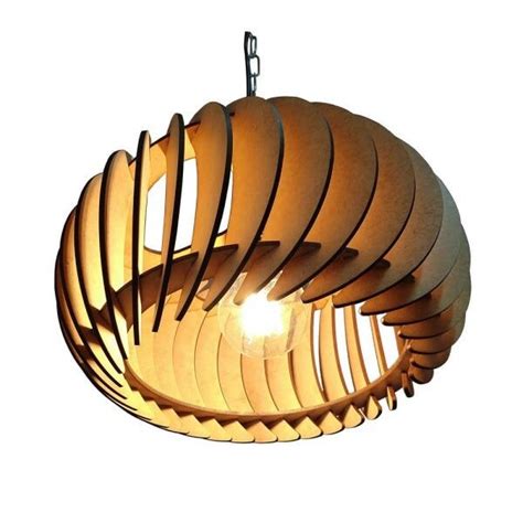 Lustre Lumin Ria Pendente De Madeira Mdf Mod Sophia Pq Inclinado