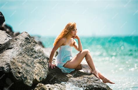 Premium Photo Young Sexy Woman At Sea Summer Beach Sensual Girl Girl