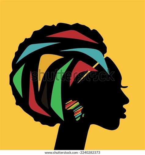 Silhouette Portrait African Girl Stock Vector Royalty Free 2240282373 Shutterstock