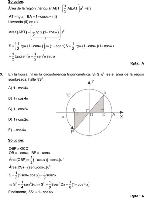 Trigonometr A Segundo Examen Pre San Marcos Problemas Resueltos Pdf