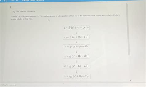 Solved 2 Drag Each Tile To The Correct Box Arrange The Par Algebra