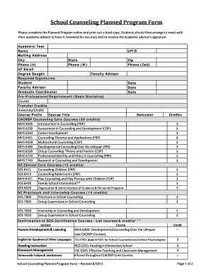 Fillable Online Education Ufl Please Complete The Planned Program