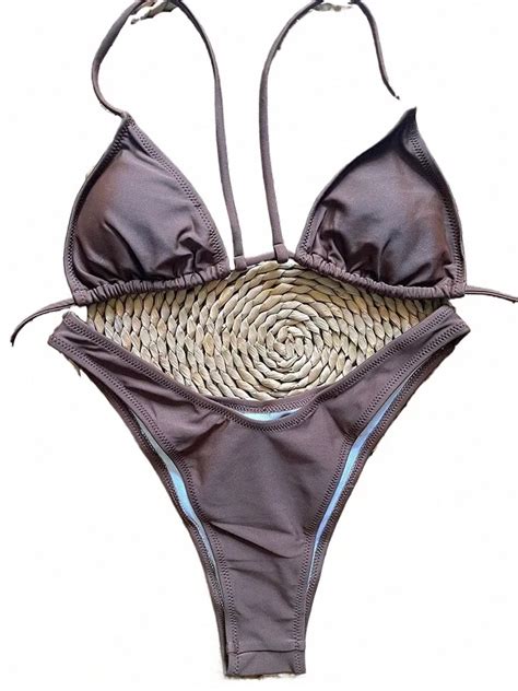 Micro Brazilian Mini Padded Bikini Swimwear With Push Up Pads And Coffee String Swimwear For
