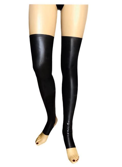 Latex Stocking Suspender Up Lace Up Back Rubber Lingerie Mistress Dominatrix Fetish Bdsm