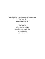 Understanding Regioselectivity In Halohydrin Formation Course Hero