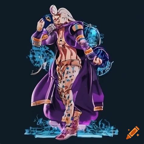 Cosplay of a character dancing from jojo's bizarre adventure on Craiyon