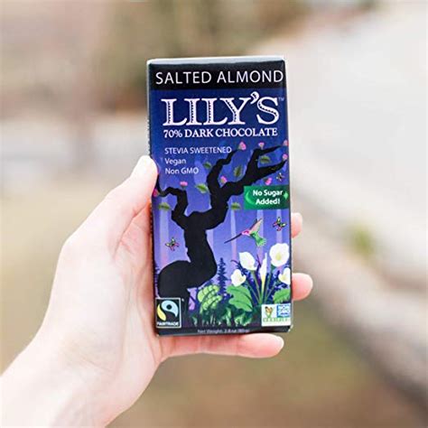 Salted Almond Dark Chocolate Bar By Lily S Sweets Pack Of 12 Bars Stevia Sweetened No Added