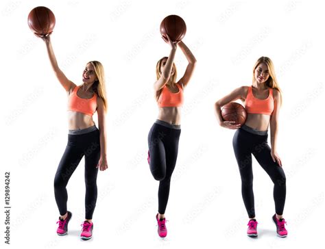 Blonde Girl Playing Basketball Stock Adobe Stock