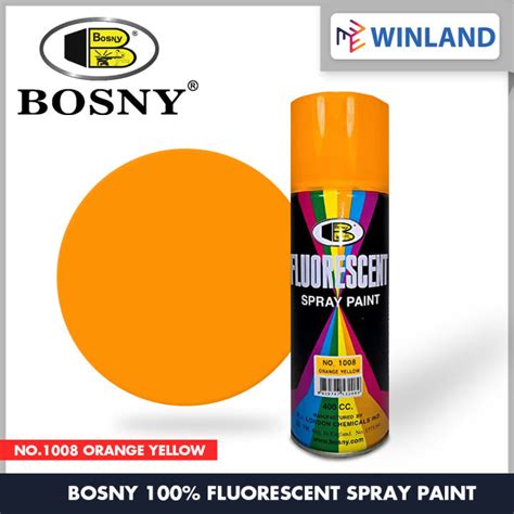 Bosny By Winland Fluorescent Spray Paint Acrylic Lacquer Orange Yellow