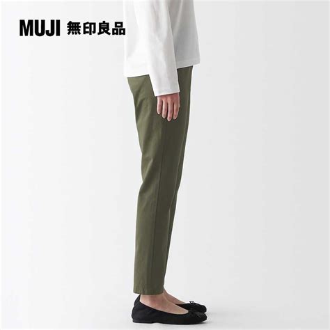 女有機棉混縱橫彈性合身錐形褲【muji 無印良品】 Pchome 24h購物