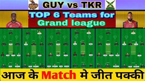 GUY Vs TKR Dream 11 Prediction L TKR Vs GUY Dream 11 Prediction L Shubh