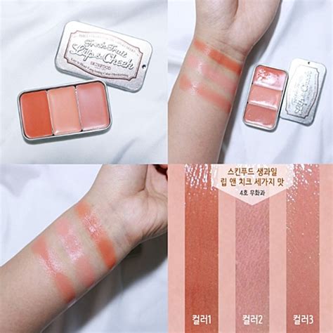 Skinfood Fresh Fruit Lip And Cheek Trio 4 Fig เบอร์ 4 Cutiekorea