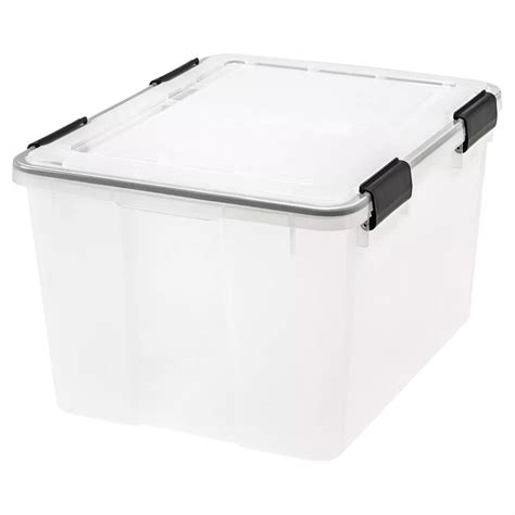 Iris Weatherpro Plastic Storage Bin Clear With Lid Jackpot Discount Store