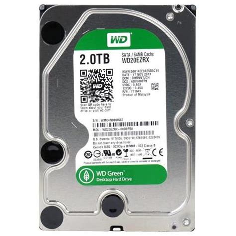 WD20EZRX-00D8PB0 Western Digital SATA 6.0 Gbps 2TB Hard Drive