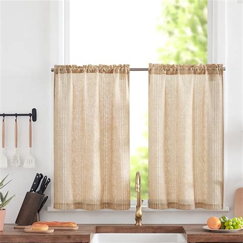 Amazon Jinchan Boho Kitchen Curtains Linen Tier Curtains Inch