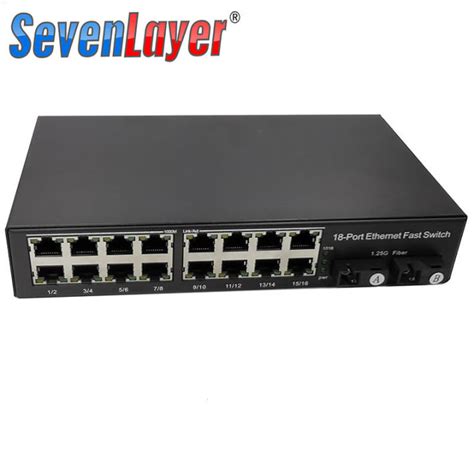 Gigabit Switch Ethernet Fiber Optical Switch 16 RJ45 2 SC Fiber Port