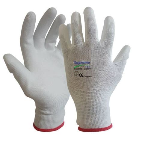 White Pu Coated Gloves Ww Supreme Ttf