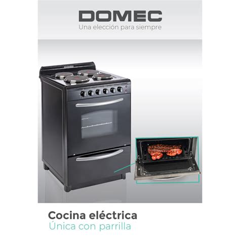 Cocina Domec Ceng El Ctrica Hornallas Negra Domec Cocinas