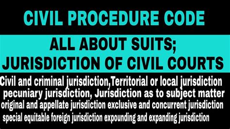 Civil Procedure Code All About Suits Jurisdiction Of Civil Court