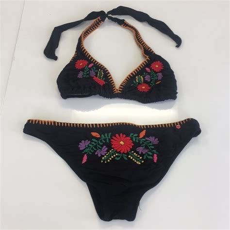 Swim Black Crochet Bikini Size Small Poshmark