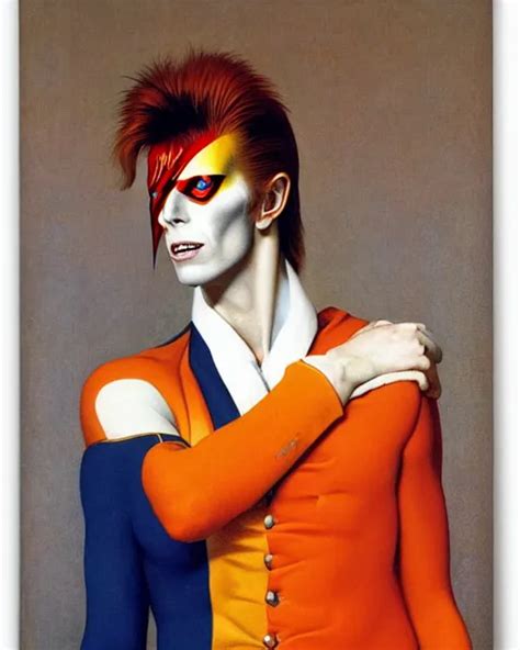 David Bowie As A Ziggy Stardust By Jean Auguste Stable Diffusion