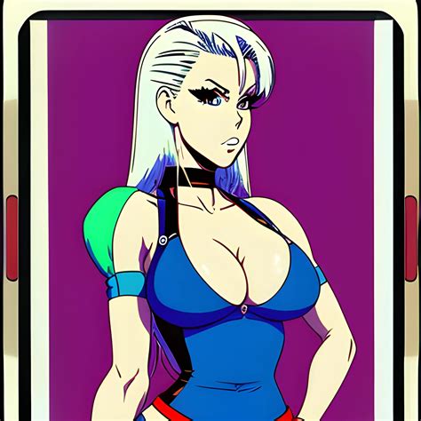 An portrait of full body: Jenny Poussin in the retro anime style of the