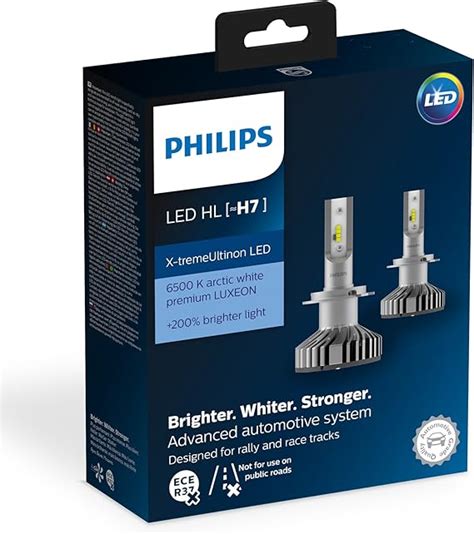 Philips 12985BWX2 Car LED H7 2 Light Bulbs Amazon Co Uk Car Motorbike