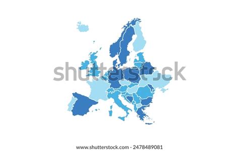 Europe Map Isolated Modern Colorful Style Stock Vector (Royalty Free ...