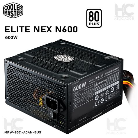 Fuente Poder Cooler Master Elite Nex N Full Range Mpw Acan Bus