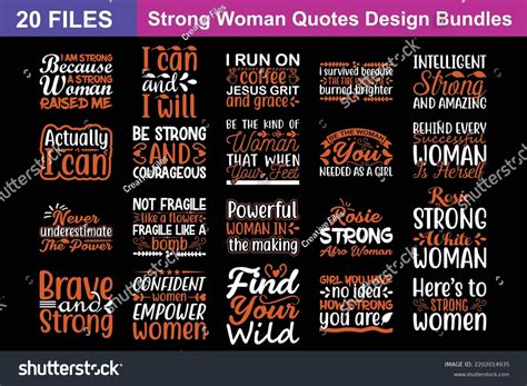 Strong Woman Quotes Svg Bundle Quotes Stock Vector Royalty Free