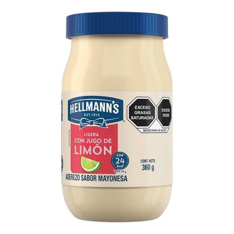 Aderezo Hellmann S Ligera Con Jugo De Lim N Sabor Mayonesa G