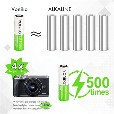 Buy VONIKO AA Rechargeable Batteries 12 Pack HR6 Ni MH Batteries 1 2V