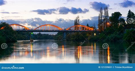 Dusk Along the Waikato River in Hamilton, New Zealand Stock Image ...