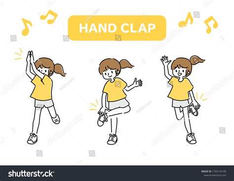 Illustration Woman Dance Hand Clap Stock Vector (Royalty Free) 1795176100 | Shutterstock