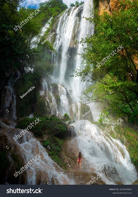Female Model Bikini Nature Waterfall Erawan Stock Photo 2054229665 Shutterstock