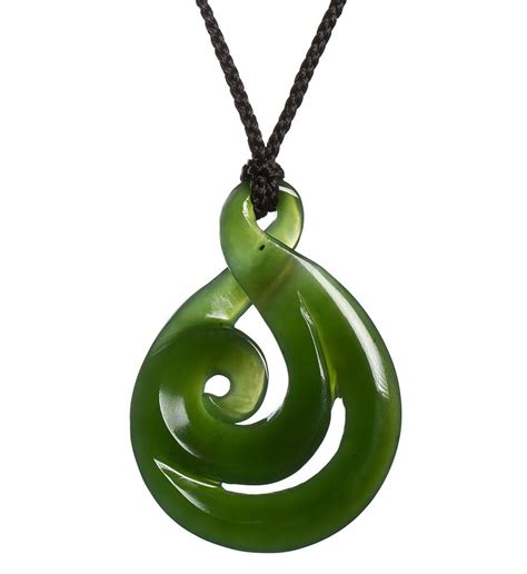 Bright Apple Green NZ Jade Koru Twist Necklace Mountain Jade New