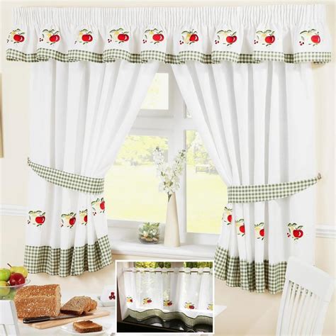 FRUIT COLOURFUL GREEN VOILE CAFE NET CURTAIN PANEL KITCHEN CURTAINS | eBay