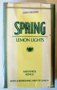 Spring Lemon Lights Menthol Kings Vintage American Cigarette Pack