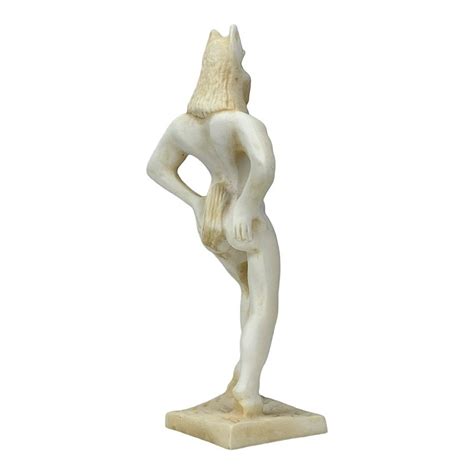 Satyr Faunus Faun Phallus Nude Male Greek Cast Alabaster Statue Sculpture 7 85 Inches Patina