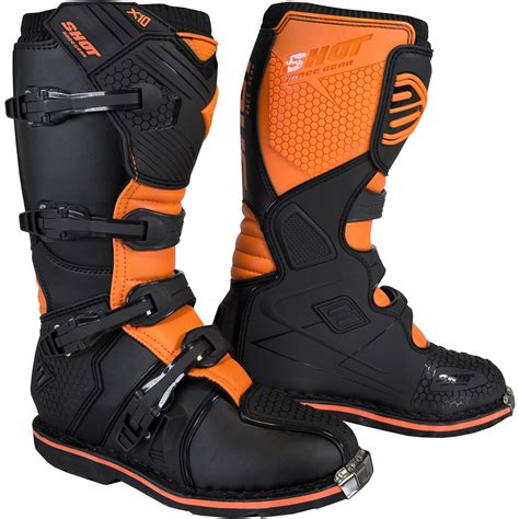 Bottes Cross X Shot Noir Orange Fluo Maxxess Fr Bottes Cross