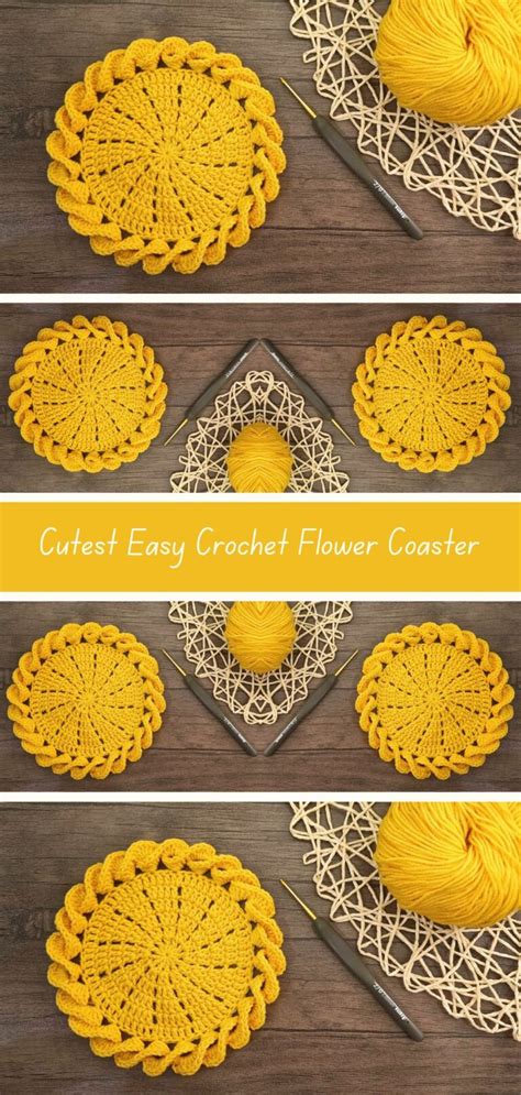 Free Pattern Easy Crochet Coaster Crocheted World