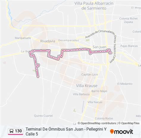 Ruta 130 horarios paradas y mapas Terminal De Ómnibus San Juan