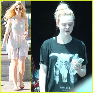 Elle Fanning Shows Bright Bikini In Sheer Dress Bikini Dakota