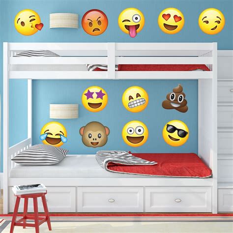 Emoji Wall Decals Tall Emoticon Set Etsy