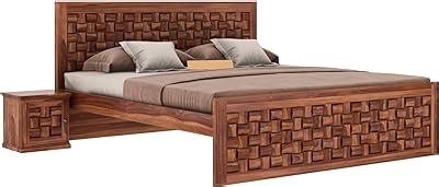 T G FURNITURE Sheesham Wood Armania King Size Bed With Box Storage