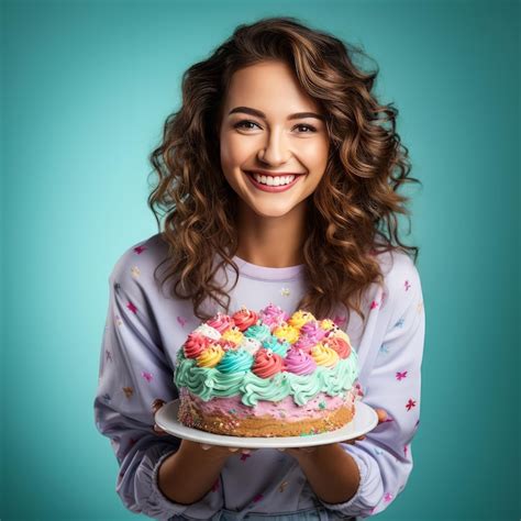 Premium Ai Image Woman Blowing Candles On Birthday Cake With Happy Birthday Banner