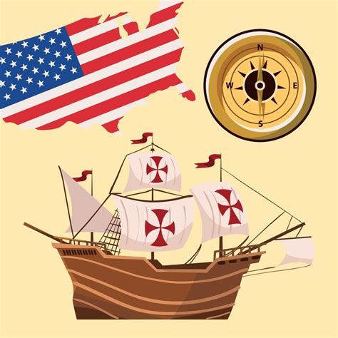 Happy Columbus Day America Discovery 11117730 Vector Art At Vecteezy